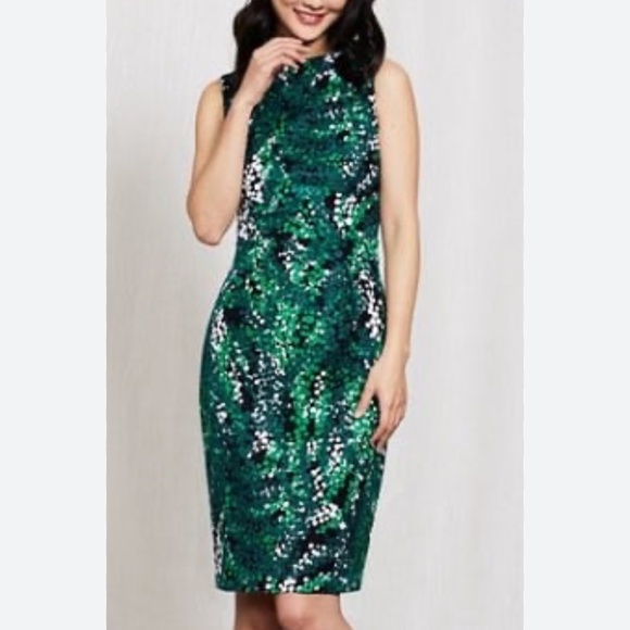 NEW Boden Martha Shift Dress Green Black Print Sleeveless Cotton Blend Size 2 - Picture 13 of 13